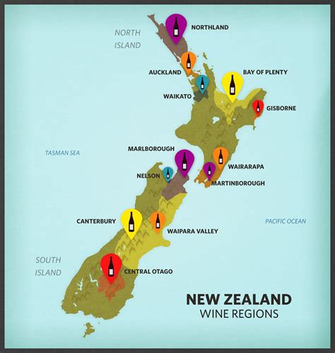 Map Of New Zealand Wine Wine Regions And Vineyards Of New Zealand