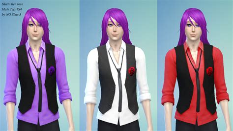 Ng Sims 3 Shirttierose Male Top Ts4 Clothing
