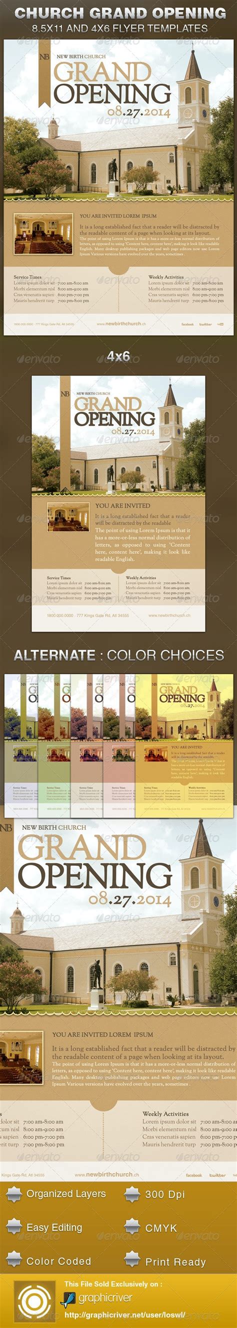 Church Grand Opening Flyer Template By Loswl Graphicriver