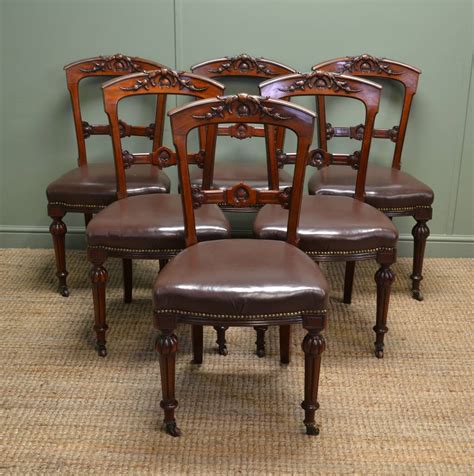 Superb Quality Set Of Six Victorian Antique Walnut Dining Chairs