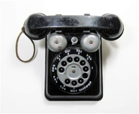 Vintage Toy Telephone Black Metal Rotary Dial By Yellowcabvintageetsy