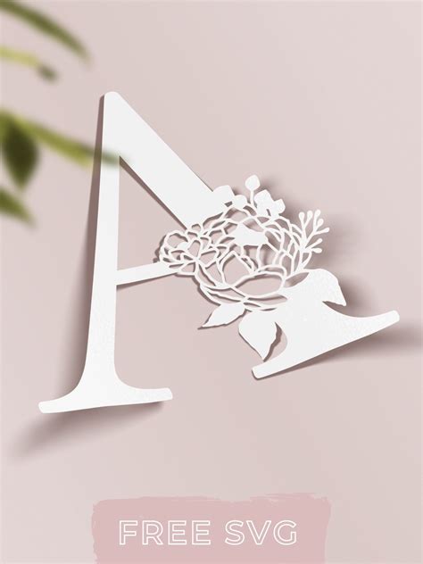 Floral Alphabet Svg Free Letter Cutting Files Tommy And Tilly Design