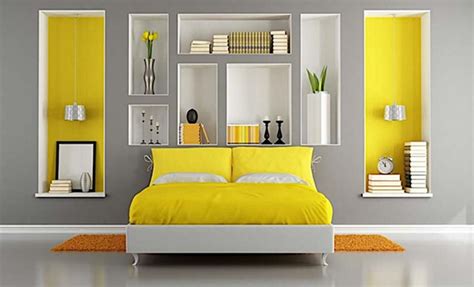 Gray is much more popular than it often gets credit for. Grey And Yellow Wall Color For Bright Bedroom Paint Color ...