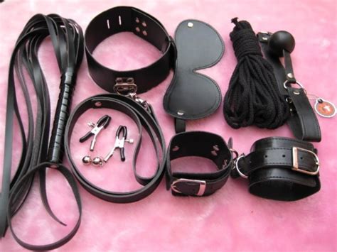 bdsmtoys sexy black 7pcs bondage gear set