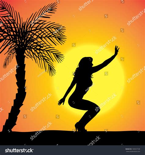 Vector Silhouette Sexy Woman Who Dancing Stock Vector Royalty Free 190557728
