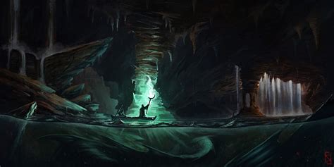 Fantasy Cave Art By Romain Defélix