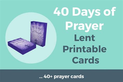 40 Days Of Prayer Lent Printable Cards Etsy