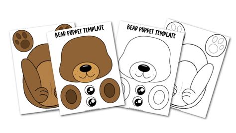 Free Printable Bear Paper Bag Puppet Template Simple Mom Project