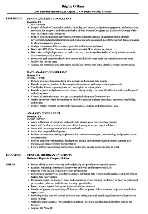 Prior experience as a vendor manager. Analyst / Consultant Resume Samples | Velvet Jobs