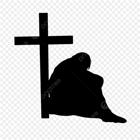 Jesus Carrying Cross Silhouette Png Free Jesus Silhouette Black Cross