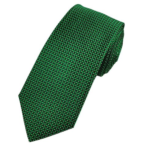 Emerald Green And Silver Micro Woven Patterned Silk Tie From Ties Planet Uk