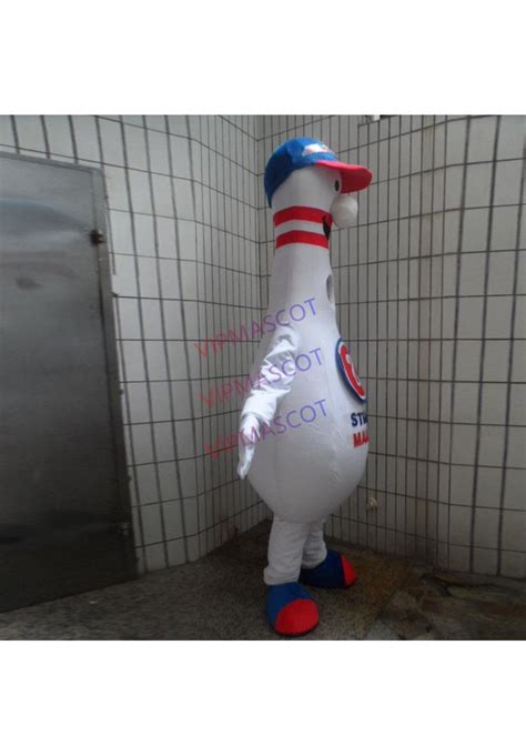 Hot Selling White Bowling Pin Mascot Costume Live Adult Christmas