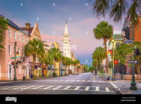 Charleston South Carolina Usa Cityscape In The Historic French