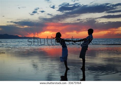 Couple Dancing Lake During Sunset Stock Photo 33675964 Shutterstock