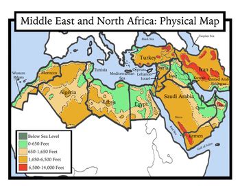 List the ways that altitude may impact the way land is used by people. Blank Geography: Middle East and North Africa Maps ...