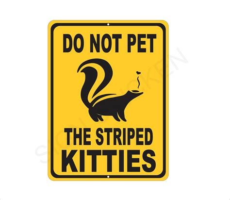 Skunk warning sign Striped Kitties skunks | Etsy