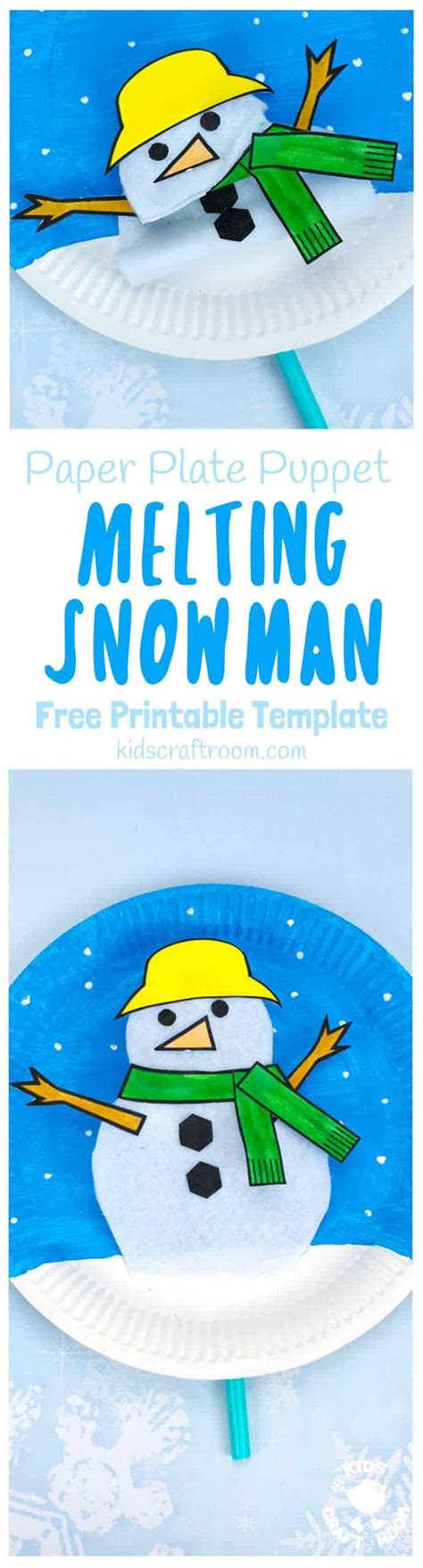 Paper Plate Melting Snowman Craft Kids Craft Room