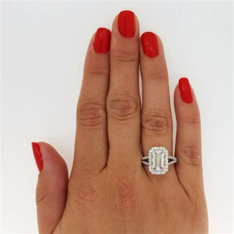 4 Carat Emerald Cut Diamond Engagement Ring Ara Diamonds