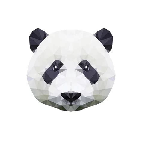 Low Poly Panda The Head Of A Chinese Bear From Triangles Stock Vector