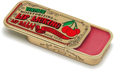Wild Cherry Lip Licking Flavored Lip Balm Vintage Slider Tin Tinte