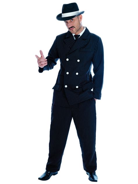 Adult Gangster Zoot Suit Fancy Dress Costume Al Capone Gangsta 20s Mens