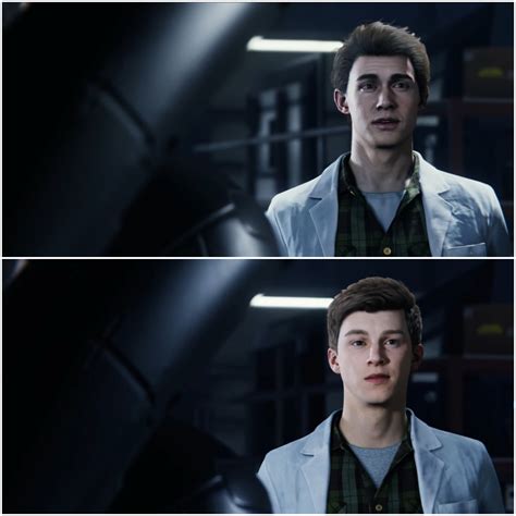 Comparison Image Of Peter Parker From The Original Spider Man Ps4 Game