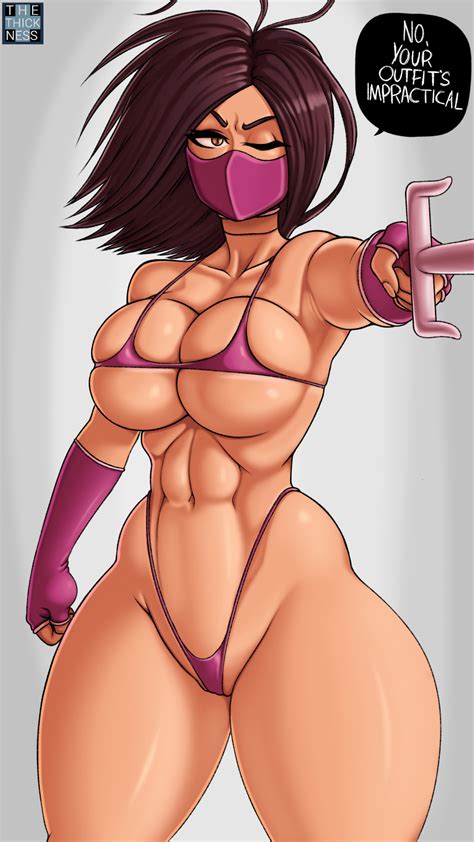 thethickness mileena mortal kombat mortal kombat series highres abs bikini breasts