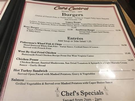 Cafe Central Reno Menu Prices And Restaurant Reviews Tripadvisor