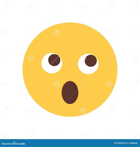 Yellow Cartoon Face Shocked Emoji People Emotion Icon Stock Vector