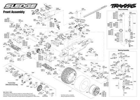 Exploded View Traxxas Sledge 18 4wd Tqi Rtr Front Part Astra