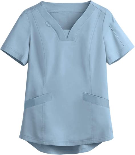 Womens Casual Plus Size Nurse Uniform Short Sleeve V Neck Working