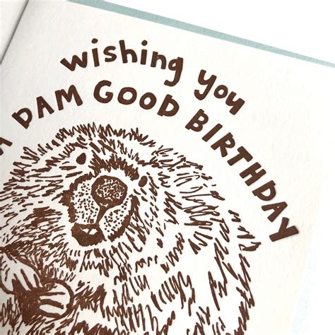 Beaver Birthday Card Letterpress Greeting Card Letterpress Etsy