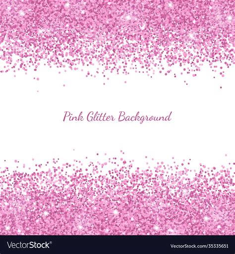 Pink Glitter Border Placer On White Background Vector Image