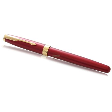 Parker Sonnet Red Lacquer With Gold Trim Rollerball Pen Boutique Ltd