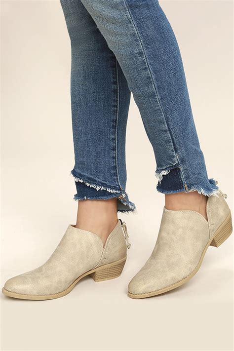 Cool Stone Ankle Booties Vegan Leather Ankle Booties Toffee Booties