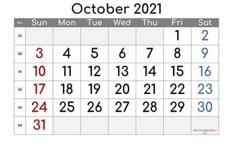Universal October 2021 Calendar Monday To Friday Get Your Calendar