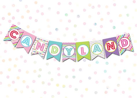 Candyland Printable Banner Candyland Decorations Candyland Etsy