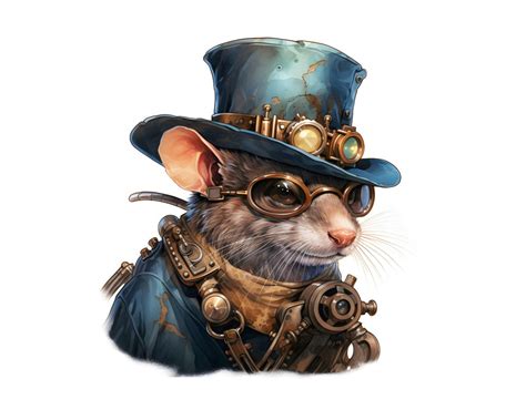 Steampunk Rat Clipart 12 High Quality S Instant Etsy