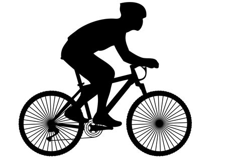 Cyclist Black Silhouette Clipart Free Stock Photo Public Domain