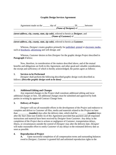 Graphic Design Services Agreement Form Fill Out And Sign Printable