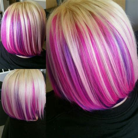 Pink And Purple Peekaboo With Blonde Hair By Amber Jacquin Pink