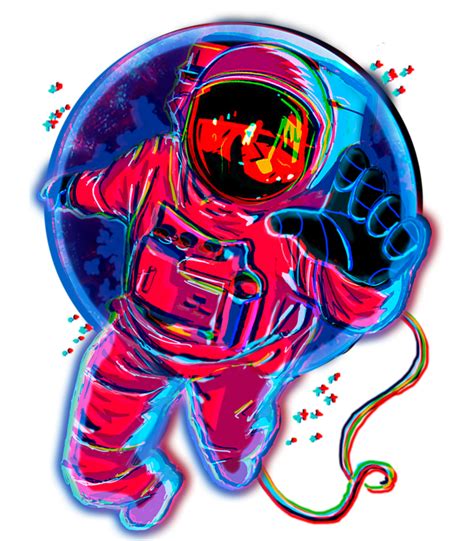 Trippy Astronaut Drawing
