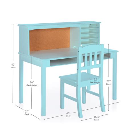 Kids Media Desk And Chair Set Teal Guidecraft Kids Furniture And Toys