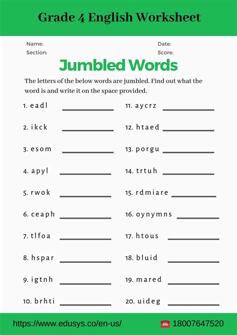 4th Grade English Vocabulary Worksheet Pdfnithya — Db