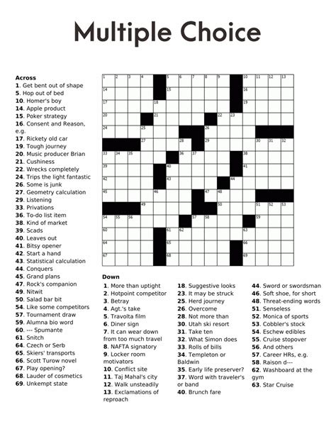 Easy Printable Crossword Puzzles Easy Crossword Puzzle