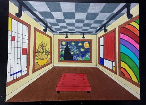 One Point Perspective Museum Interior Art Teacher Michele Lindsey