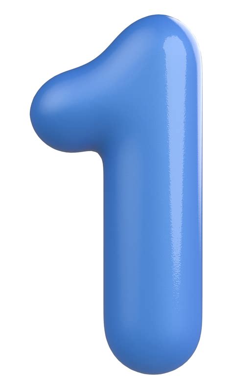 3d Número 1 Azul 11287647 Png