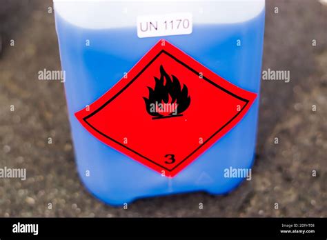 Antifreeze Flammable Warning Label Stock Photo Alamy