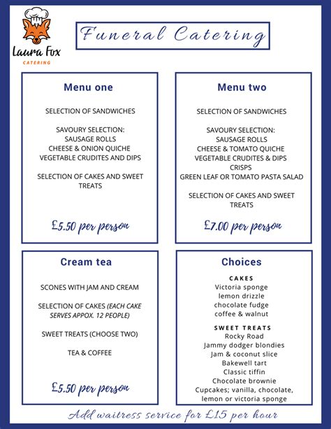 Funeral Catering Menus 1 Laura Fox Catering