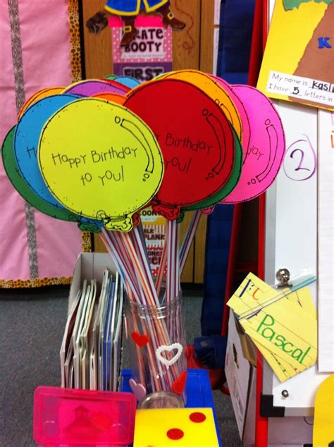 Happy Birthday Balloons For The Kiddos Student Birthdays Classroom